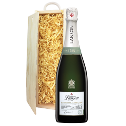Buy & Send Lanson Le Green Label Organic Champagne 75cl In Pine Gift Box