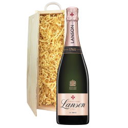 Buy & Send Lanson Le Rose Champagne 75cl In Pine Gift Box