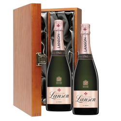 Buy & Send Lanson Le Rose Champagne 75cl Twin Luxury Gift Boxed (2x75cl)