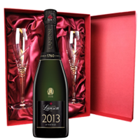 Buy & Send Lanson Le Vintage 2013 Champagne 75cl And Royal Scot Glasses Burgundy Gift Box Set