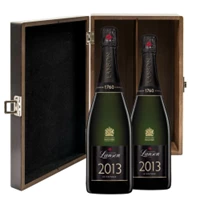 Buy & Send Lanson Le Vintage 2013 Champagne 75cl Twin Luxury Elm Wood Gift Box (2x75cl)