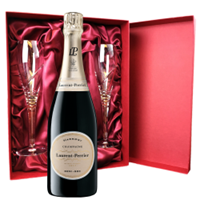 Buy & Send Laurent Perrier Demi-Sec Champagne 75cl And Royal Scot Glasses Burgundy Gift Box Set