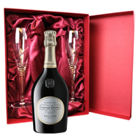 Buy & Send Laurent Perrier Heritage MV Champagne 75cl And Royal Scot Glasses Burgundy Gift Box Set