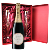 Buy & Send Laurent Perrier La Cuvee Champagne 75cl And Royal Scot Glasses Burgundy Gift Box Set