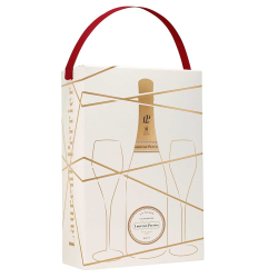 Buy & Send Two Branded Flutes and Laurent Perrier Brut Champagne Gift box