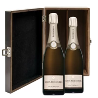 Buy & Send Louis Roederer Brut Premier 75cl Twin Luxury Elm Wood Gift Box (2x75cl)