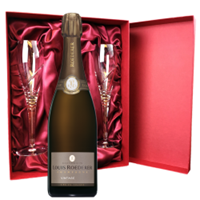 Buy & Send Louis Roederer Brut Vintage 2015 Champagne 75cl And Royal Scot Glasses Burgundy Gift Box Set