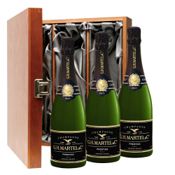 Buy & Send Martel Prestige Brut Champagne 75cl Three Bottle Luxury Gift Box