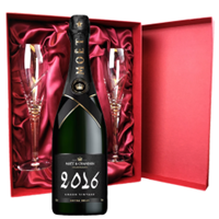 Buy & Send Moet And Chandon Grand Vintage 2016 Extra Brut Champagne 75cl And Royal Scot Glasses Burgundy Gift Box Set