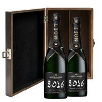 Buy & Send Moet And Chandon Grand Vintage 2016 Extra Brut Champagne 75cl Twin Luxury Elm Wood Gift Box (2x75cl)