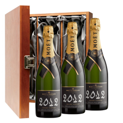 Buy & Send Moet &amp;amp; Chandon Brut Vintage 2012 Champagne 75cl Three Bottle Luxury Gift Box