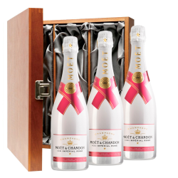 Buy & Send Moet &amp; Chandon Ice Imperial Rose 75cl Three Bottle Luxury Gift Box