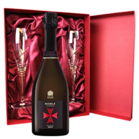 Buy & Send Noble Champagne Brut Vintage 2004 75cl And Royal Scot Glasses Burgundy Gift Box Set