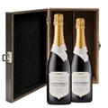 Buy & Send Nyetimber Blanc de Blancs English Sparkling 75cl Twin Luxury Elm Wood Gift Box (2x75cl)