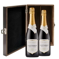 Buy & Send Nyetimber Blanc de Blancs English Sparkling 75cl Twin Luxury Elm Wood Gift Box (2x75cl)