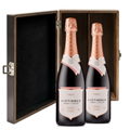 Buy & Send Nyetimber Rose English Sparkling Wine 75cl Twin Luxury Elm Wood Gift Box (2x75cl)