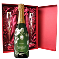 Buy & Send Perrier Jouet Belle Epoque Brut 2014 Champagne 75cl And Royal Scot Glasses Burgundy Gift Box Set