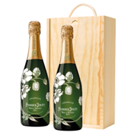Buy & Send Perrier Jouet Belle Epoque Brut 2014 Champagne 75cl Twin Pine Wooden Gift Box (2x75cl)