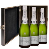 Buy & Send Pol Roger Pure Extra Brut Champagne 75cl Three Bottle Luxury Elm Wood Gift Box