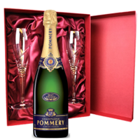 Buy & Send Pommery Brut Apanage Champagne 75cl And Royal Scot Glasses Burgundy Gift Box Set