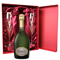 Buy & Send Ruinart Brut Chamapagne 75cl And Royal Scot Glasses Burgundy Gift Box Set