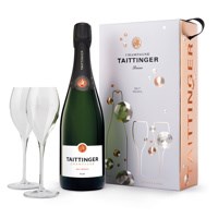 Buy & Send Taittinger Brut Reserve Champagne & Twin Flutes Gift Set 75cl