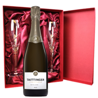 Buy & Send Taittinger Brut Vintage Champagne 2016 75cl And Royal Scot Glasses Burgundy Gift Box Set