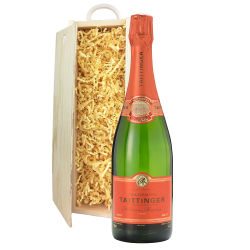 Buy & Send Taittinger Les Folies de la Marquetterie Champagne 75cl In Pine Gift Box