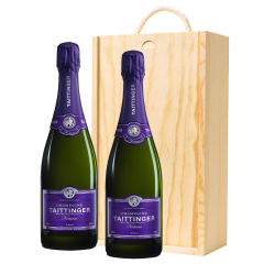 Buy & Send Taittinger Nocturne Champagne 75cl Twin Pine Wooden Gift Box (2x75cl)