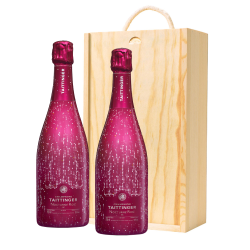 Buy & Send Taittinger Nocturne Rose City Lights Champagne 75cl Twin Pine Wooden Gift Box (2x75cl)