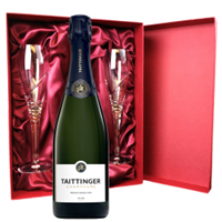 Buy & Send Taittinger Prelude Grands Crus Champagne 75cl And Royal Scot Glasses Burgundy Gift Box Set