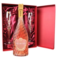 Buy & Send Tsarine Rose Champagne NV 75cl And Royal Scot Glasses Burgundy Gift Box Set