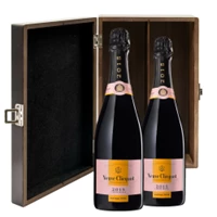 Buy & Send Veuve Clicquot Vintage Rose 2015 75cl Twin Luxury Elm Wood Gift Box (2x75cl)